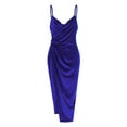 WILLBEST Fall Dresses for Women 2024 Midi Women's Gold Velvet Sling