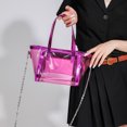 thumbnail image 2 of Bolsa A Cuestas Bolso De Viaje Simple De Cadena De Moda De Pvc De Gran Capacidad Para Mujer (Rojo Rosa) Tmvgtek Para Estrenar, 2 of 6