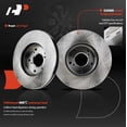 thumbnail image 5 of A-Premium 11.10 inch (282mm) Front Vented Disc Brake Rotors + Ceramic Pads Kit Compatible with Select Honda Model - Accord 1998 1999 2000 2001 2002 3.0L, 6-PC Set, 5 of 9