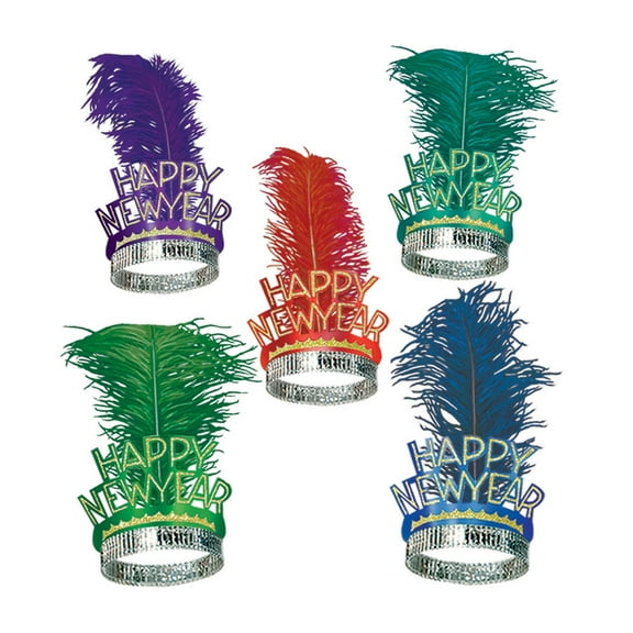 Beistle Club Pack of 50 Gold Coast "Happy New Years" Legacy Party Favor Tiaras