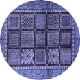 thumbnail image 1 of Ahgly Company Indoor Round Abstract Blue Modern Area Rugs, 5' Round, 1 of 4
