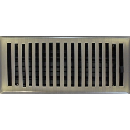 4x10 Antique Brass Contemporary Floor Or Wall Register Faceplate