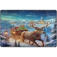 thumbnail image 2 of FREEAM Merry Christmas Castle Reindeer Magic Winter Area Rug Mat for Living Dining Dorm Room Bedroom Home Decorative 48"x63", 2 of 7
