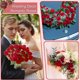 thumbnail image 3 of Cloudecor 50 Rosas Rojas Artificiales, Rosas Falsas, Flores De Seda De Terciopelo Sintético Para Decoración Del Hogar, Boda (Rojo Rosa Perla), 3 of 5