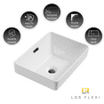 thumbnail image 2 of Los Flexi 16" Rectangular Semi Recessed Ceramic Bathroom Sink, Glossy White Vessel with Overflow, 2 of 13