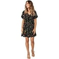 thumbnail image 4 of Fridja Robe pour Femmes Impression Personnalisée Longueur Genou Manches Courtes Robe Drapée, 4 of 9