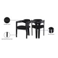 thumbnail image 4 of Meridian Furniture Vantage Black Velvet Upholstered Dining Chair, 4 of 5