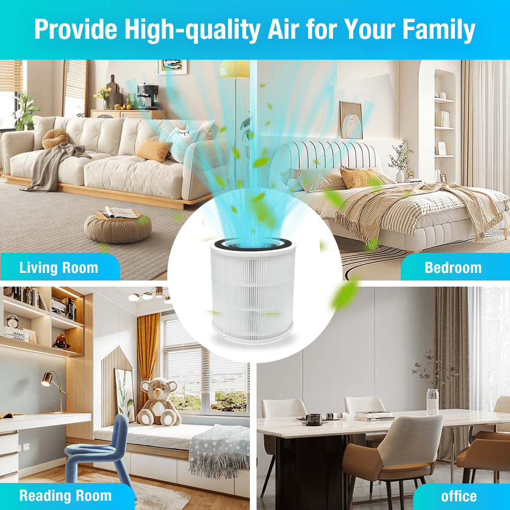2-Pack H13 HEPA Replacement Filter | Compatible with Airfire/GCZ AP302, Dayette/JOWSET AP301 AP302 Air Purifiers | 4-Stage Filtration System