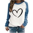 thumbnail image 1 of Cameland Hauts pour Femmes Mode Automne Manches Longues Sweatshirts Imprimé Cœur Col Rond Pull Décontracté Blouses, 1 of 3