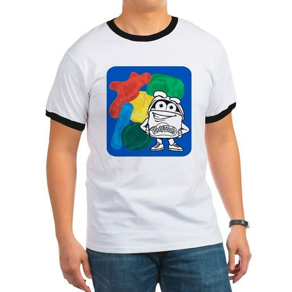 CafePress - Play Doh Can Splatter T Shirt - 100% Cotton Ringed T-Shirt