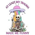 thumbnail image 4 of Women's Humorous Skeleton & Rainbow Graphic Tee - Casual Round Neck Short Sleeve, Comfortable Polyester Blend Summer Top, Machine Washable, 4 of 8