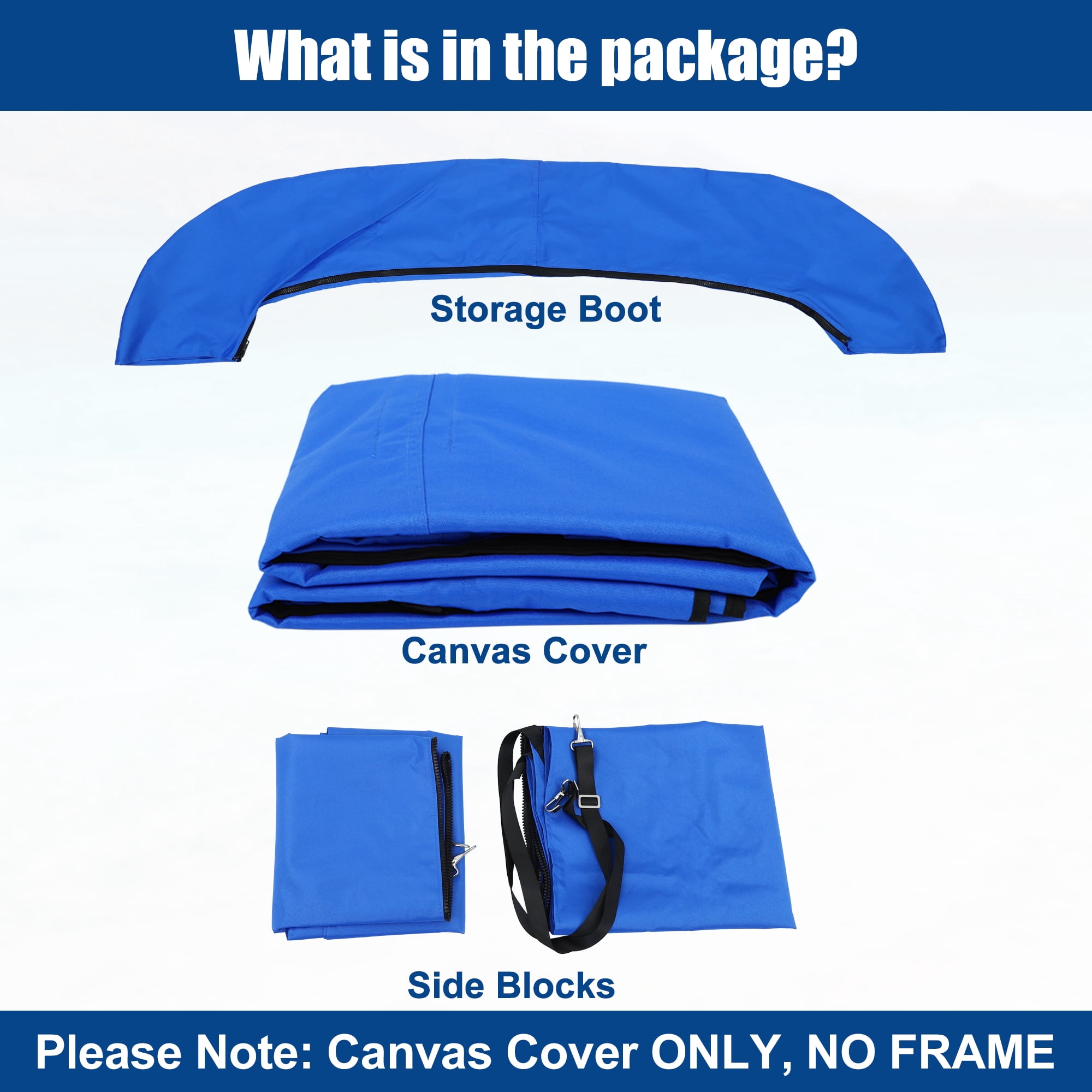 Unique Bargains 4Bow 8'Lx54"Hx91"-96"W Bimini Top Canvas