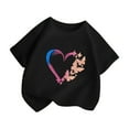 thumbnail image 2 of Kid Girls Cute Graphic Round Neck Short Sleeve Tee Summer Casual T Shirt Tops,Size 11 Years-12 Years, 2 of 4