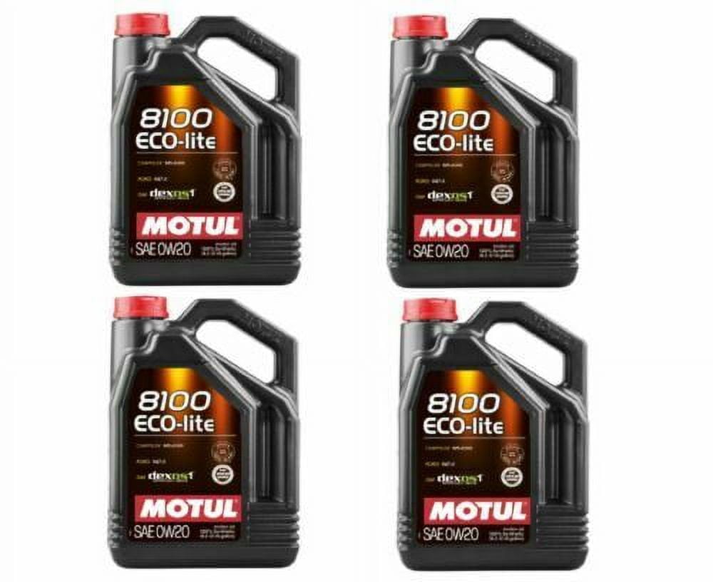 Motul 108536 Set of 4 Eco-Lite Synthetic 0W-20 Motor Oil 5 Liter Bottles -5 L