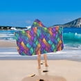 thumbnail image 2 of Yayeee Kids Hooded Towel with Hand Pockets Beach Soft Absorbent Bath Wrap 50 x 23.5 inch, Vibrant Stained Glass Pattern, 2 of 5