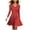 Red, variant on SETOOFF Women Long Sleeve V Neck Wrap Dress Ruched Waist Flared Skater Mini Dress Solid Color Fit and Flare Casual Party Daily Dress