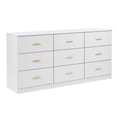 thumbnail image 5 of Tcbosik 9 Drawer Dresser for Bedroom, Chest of Dressers, Large Night Stand for Closet, Entryway, Living Room, Antique White, 5 of 9