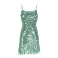 HAiming Women's Sparkly Sequin Dresses 2025 Trendy Spaghetti