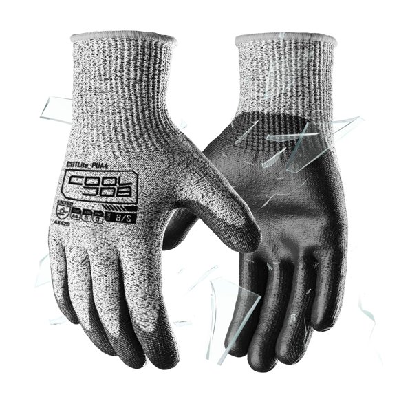 Guantes de trabajo de seguridad COOLJOB resistentes a cortes, nivel A4, gris, tamaño grande