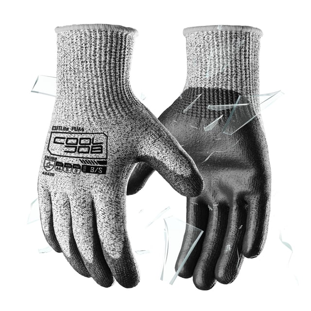 Guantes de trabajo de seguridad COOLJOB resistentes a cortes, nivel A4, gris, tamaño grande