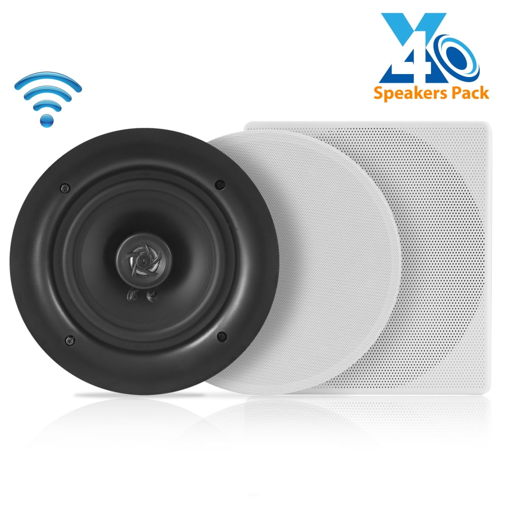 250 Watt 2-Way White Pyle 8.0'' Wall/Ceiling Dual Stereo Speakers Flush Mount 