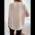 thumbnail image 4 of Camiseta de Punto de Otoño con Cuello Redondo y Hombros Descubiertos para Mujer, Larga Albaricoque XL, 4 of 7