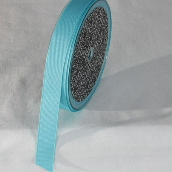 The Ribbon People Sea Blue Striped Pattern Woven Edge Ribbon 0.6" x 22 Yards