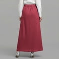 thumbnail image 4 of ZToonmas Women's High Waist Wrap Maxi Skirt Button Detail A-Line Skirt with Pockets Solid Color Casual and Office Skirt, 4 of 6