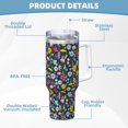 thumbnail image 5 of Vsdgher Watercolor Meadow Flowers Pattern 40 oz Tumbler with Handle and Straw Lid | Insulated Cup Reusable Stainless Steel Water Bottle Travel Mug | Gifts for Women Men Him Her, 5 of 8