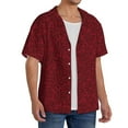 thumbnail image 2 of Balery Burgundy Floral Camisa Casual de Manga Corta con Botones para Hombre, Texturizada, Estilo Cubano, para Playa, Verano-Small, 2 of 5