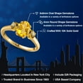 thumbnail image 2 of Gem Stone King 10K Yellow Gold Yellow Citrine Engagement Ring for Women | 1.81 Cttw | Oval 8X6MM | Gemstone November Birthstone | Size 5, 2 of 6
