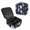 Stylized Silhouettes, variant on Makeup Train Case with Adjustable Dividers,Cosmetic Bag Portable Portability Bag Case Gifts Black White Color Skulls