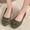 Green, variant on Maoxin Womens Sandals Fashion Casual Spring And Summer New Style Solid Color Suede Bow Round Toe Moccasins Low Heels Sandals for Women Black 37