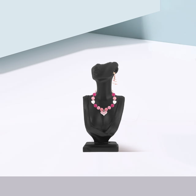 NUOLUX Exhibidor Para Collares Y Pendientes Color Negro Con Base Fuerte Para Joyería