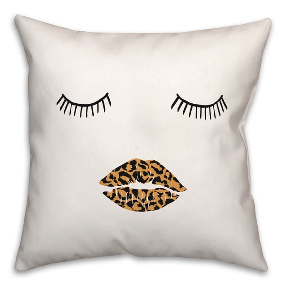 Creative Products Sleepy Leopard Lips 18x18 Spun Poly Pillow