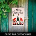 thumbnail image 3 of G128 2sets:14" Garden Hanger & 12"x18" Christmas Garden Flag Festive Gnomes Printed Double Sided, 3 of 9
