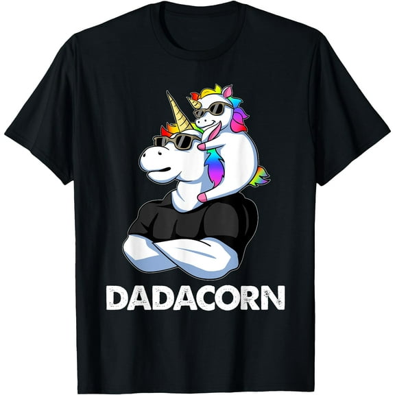 Dadacorn Unicorn Dad and Baby Christmas Papa Father's Day Unisex T-Shirt for Men Women Kids Toddler