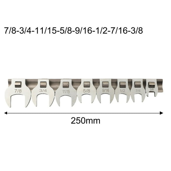 8Pcs 3/8 Inch Drive Crowfoot Wrench Set 10 To 22mm Metric/SAE Imperial Chrome Plated Imperial Foot Open End Spanner Wrenches Key