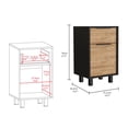 thumbnail image 5 of Boahaus Murcia Nightstand, Black-Pine, 5 of 5