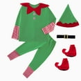 thumbnail image 4 of Christmas Elf Costumes Parent-Child Holiday Green Elf Outfits Xmas Family Matching Clothes for Kids Girls Boys Women Men, 4 of 9