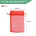thumbnail image 3 of Uxcell 100 Pack Fruit Protection Bags - 4x6 Inch Fruit Netting Bags with Drawstring Apply to Plants(Red), 3 of 7