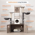 thumbnail image 3 of HOOBRO Litter Box Enclosure 5-Level 57" Cat Tree with Cat Condos & Scratching Posts, Gray, 3 of 9