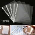 thumbnail image 1 of 100Pcs A4 Plastic Punched Pockets Folders Filing 11 Holes Loose Leaf Documents Sheet Protectors Transparent Folder Bag, 1 of 5