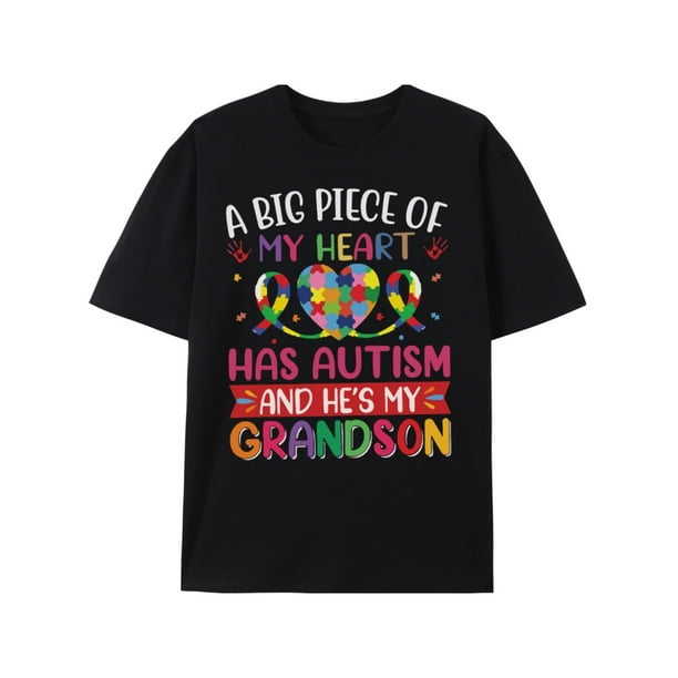 Autism Awareness Boy's T-Shirt - Casual Crew Neck, Short Sleeve, Cotton Tee with Geometric Print for Daily Wear & Vacation