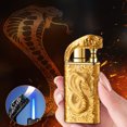 thumbnail image 5 of Fufafayo under $5 Windproof Lighter, Cigar Lighter, Inclined Flame Windproof Butane Lighter, Metal Alloy Body with Adjustable Flame, Refillable for Candle Cigarette, Portable Gift for Men Outdoor, 5 of 6