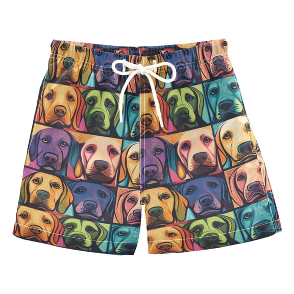 Cartoon Dog Oil Printing Boys Swim Trunks Quick Dry Boy Swim Shorts for 3-14 Years