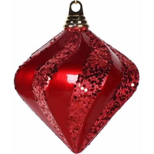 Vickerman 6" Candy/Glitter Swirl Diamond Christmas Ornament