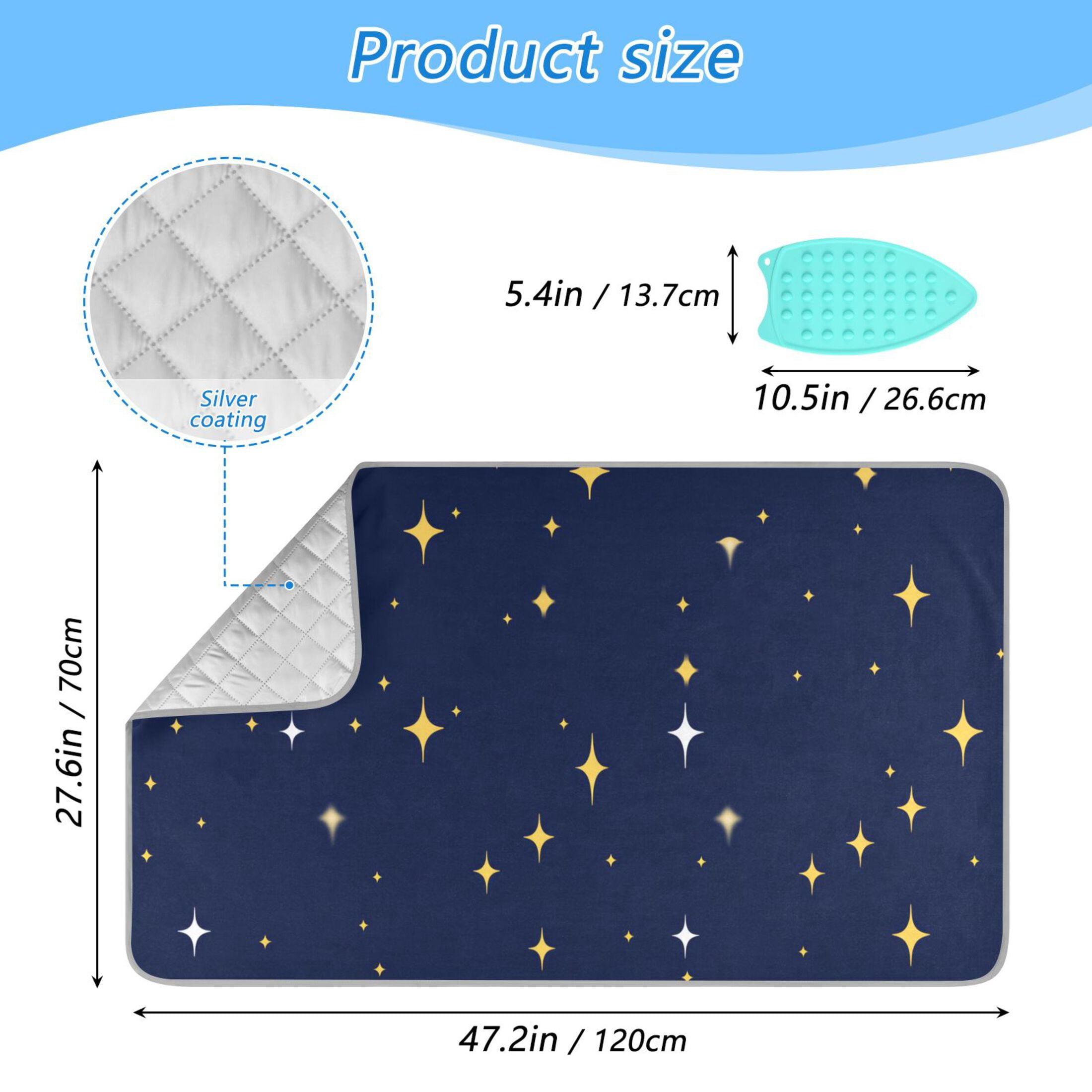 Starry Night Portable Ironing Mat, Heat-Resistant, Dual-Sided, Foldable for Easy Storage