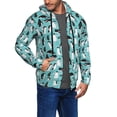 thumbnail image 2 of Zufioo Penguins Print Men's Hooded Cardigan, Zip-up Long-Sleeved Sweatshirt Jacket Sportswear-X-Large, 2 of 5