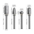 thumbnail image 3 of 8pcs 6mm Shank Tungsten Carbide Double Cut Rotary Burr Set for Woodworking Engraving Grinder Carving Milling Cutter Set, 3 of 4
